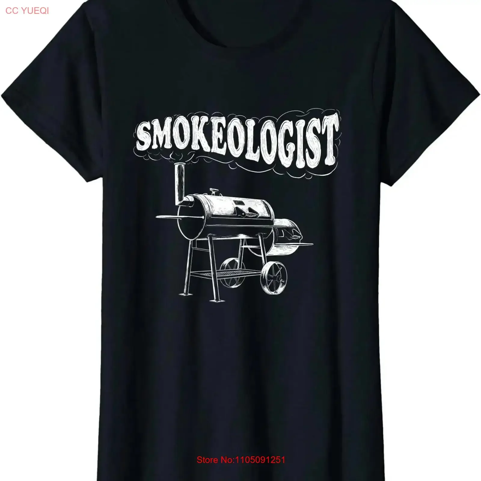 

Smokeologist Funny Pitmaster Bbq Smoker Grilling Ladies' Crewneck T Shirt vintage Washed Stretched Unisex homme Casual