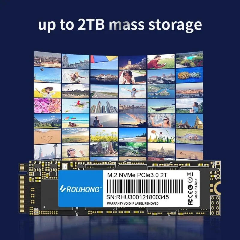 ROUHONG SSD NVMe M2 128GB 256GB 512GB 1TB 2TB Ssd 2280 M.2 PCIe 3.0 Disk Solid State Drives NVME for Notebook Desktop