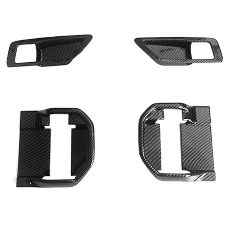 For Toyota Sienna XL40 2021 2022 Carbon Fiber Car Inner Door Handle Bowl Cover Trim Frame Sticker Decor Accessories