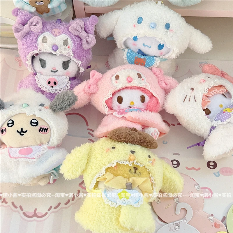 Kawaii Sanrio My Melody Kuromi Hello Kitty Cartoon Plush Doll Shawl Accessories Anime Cute Replacement Clothes Girls Gifts Toys