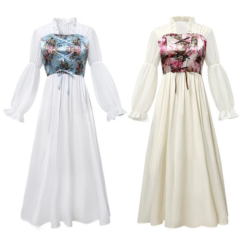

Retro Victorian Long Dr with Belt Stage Performance Costume Women's Traditional Clothing Spring 2026 Faion Trend