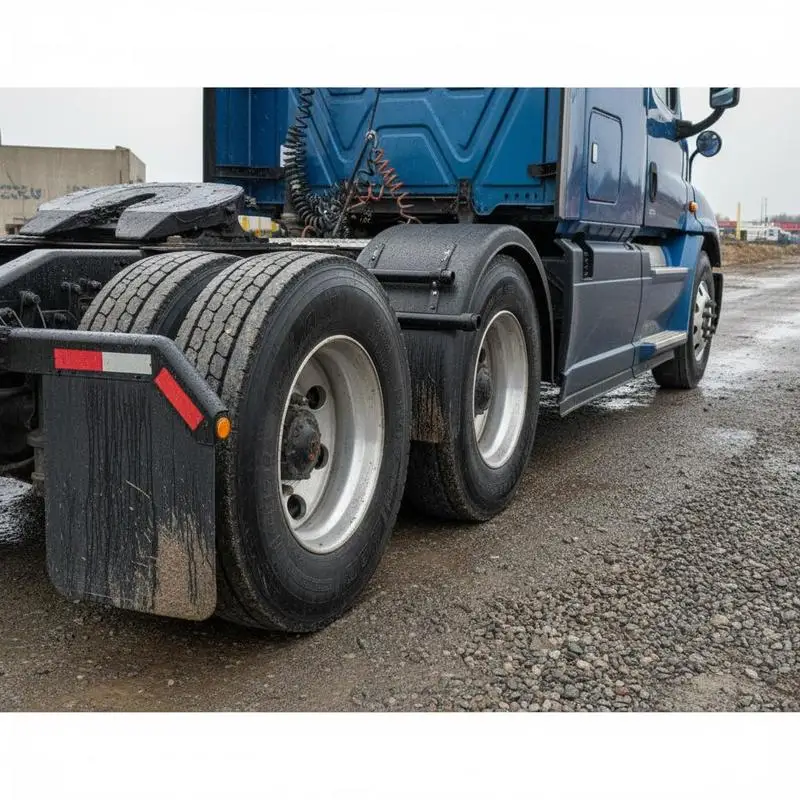 

Semi Truck Mudguards 24" x 24" For Freightliner Peterbilt Kenworth, Tube Bracket Mounting Hardware Right Left Pair Set Heavy Duty Plastic Construction