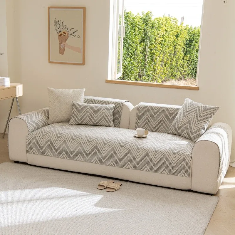 1pcs Universal Anti Slip Geometric Figure Sofa Cushion Durable Dustproof Chair Pad Anti Cat Scratch Seat Cover