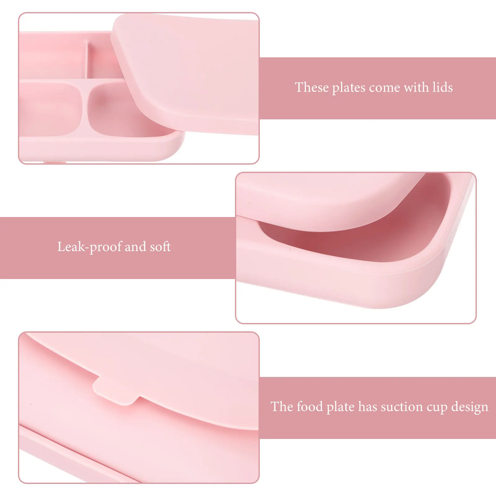 

Baby Food Plate Toddler Silicone Divided Tray Suction Cup Snack Serving Fruit Silicone Toddler Plate Baby Plates