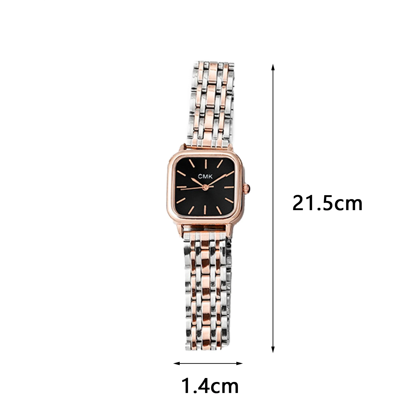 Quartz Movement Square Dial Pointer Watch for Men, Alloy Band, Precise Time Decor, Não impermeável, Relógio de pulso, Jóias