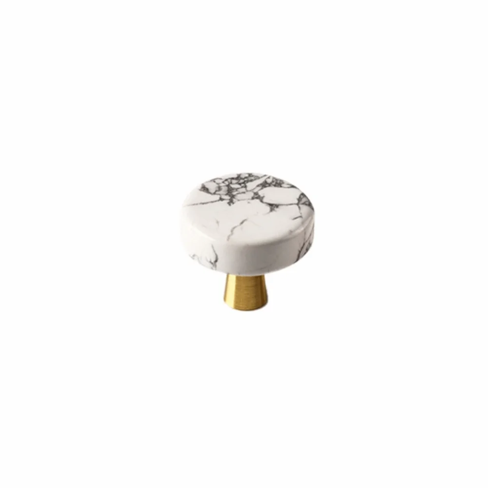 

Luxury Circular Shape Brass Knob Brass Modern Drawer Pull Nordic Style Single Hole Cabinet Handle Cabinet Handles