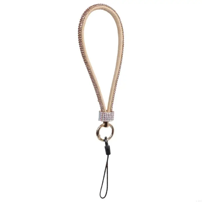 L41E Short Anti Drop Phone Chain With Dazzling Rhinestones Comfort Wearable Strap For Smartphones Universal