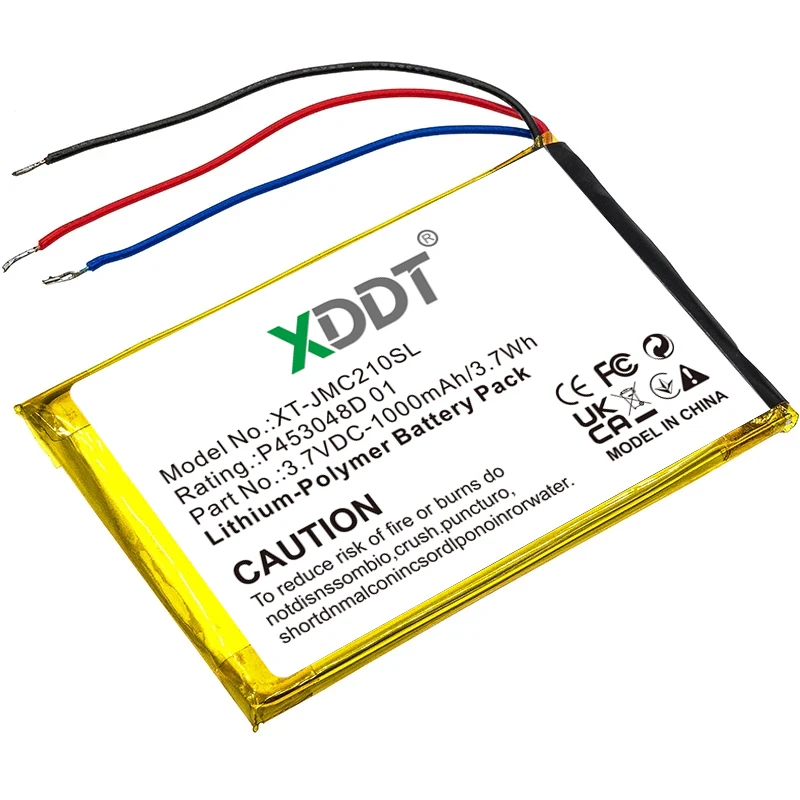 Replacement 1000mAh Battery for JBL:P453048D 01,GSP383555,Clip 2,CS056US,CLIP2BLKAM,P04405201,Clip 2 AN,Clip 2 Special Edition