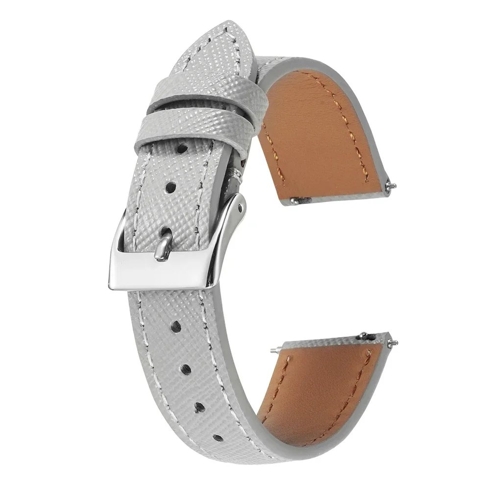 Тонкий ремешок для часов из сафьяно премиум-класса 18 мм, 20 мм, 22 мм, мягкий ремешок для часов из телячьей кожи, быстросъемный браслет, ремень для мужчин и женщин