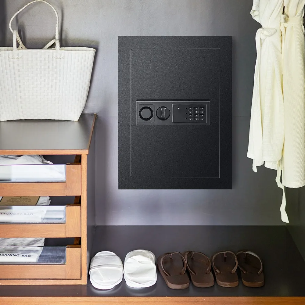 0.8CF Digital Flat Recesso Parede Safe Home Security Lock Gun Cash Box Bloqueio