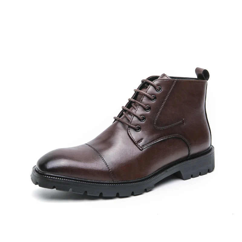 

Motorcycle new men's fashionable block shoes trendy men's casual leather shoes trendy business shoes