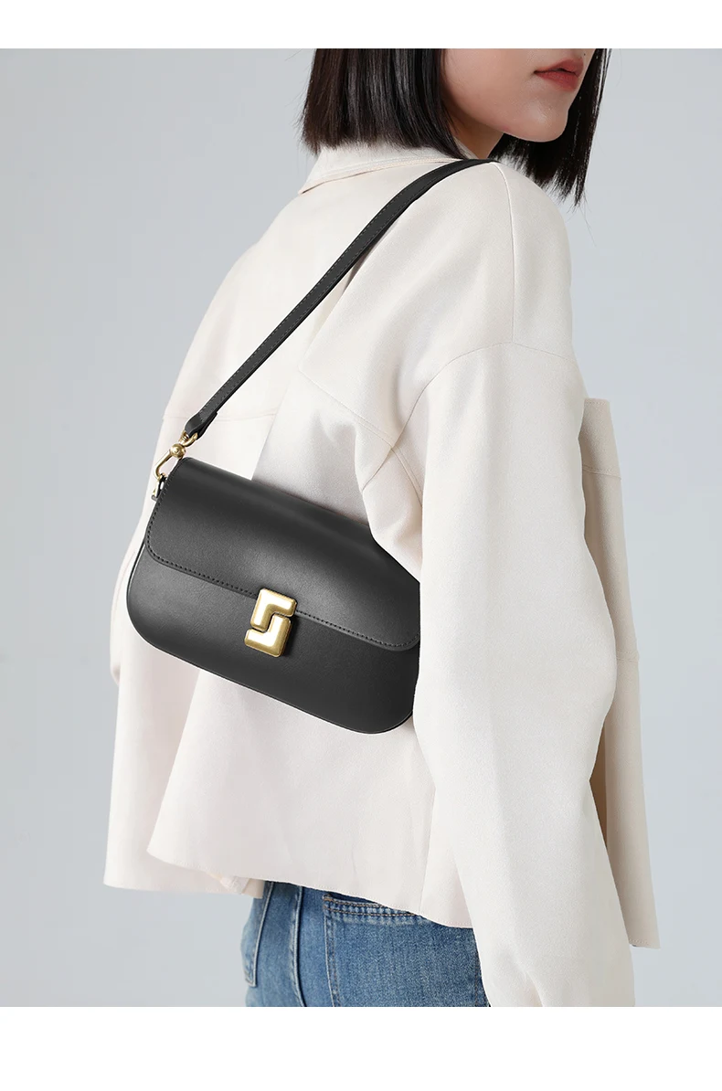 Women’s Split Leather Shoulder Bag Trend Brand Small Square Bags Luxury Designer Handbag Messenger Bag for Female