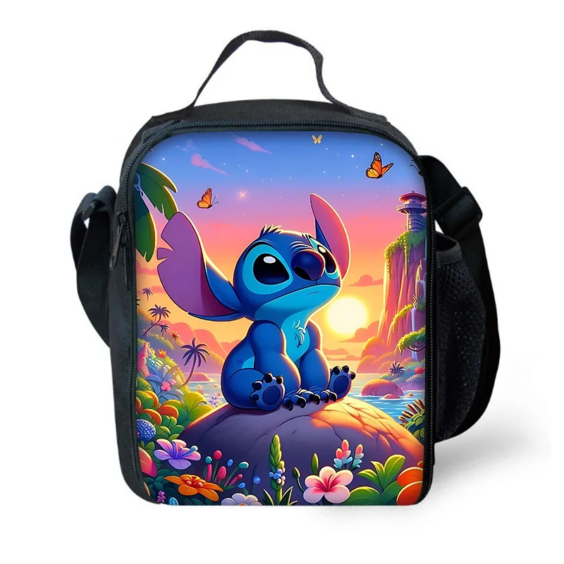 Disney Cartoon Stitch Child Insulated Large Capacity Bag for Boy Girl Student Outdoor Picnic Resuable Thermal Cooler Lunch Box