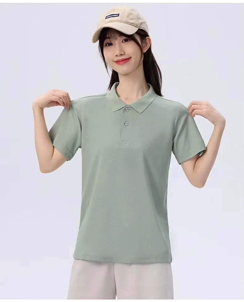 Summer Solid Color Lapel Polo Shirt Men's And Women's Short-Sleeved Casual Daily Outdoor Fashion Button Top 14 Colors