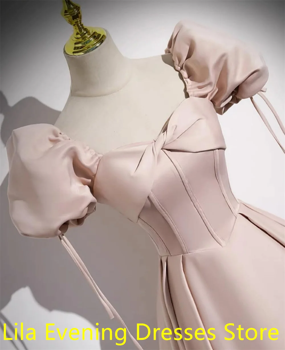 

Изящные розовые атласные платья знаменитостей по индивидуальному заказу, классический халат без бретелек с открытыми плечами и рюшами на шнуровке сзади