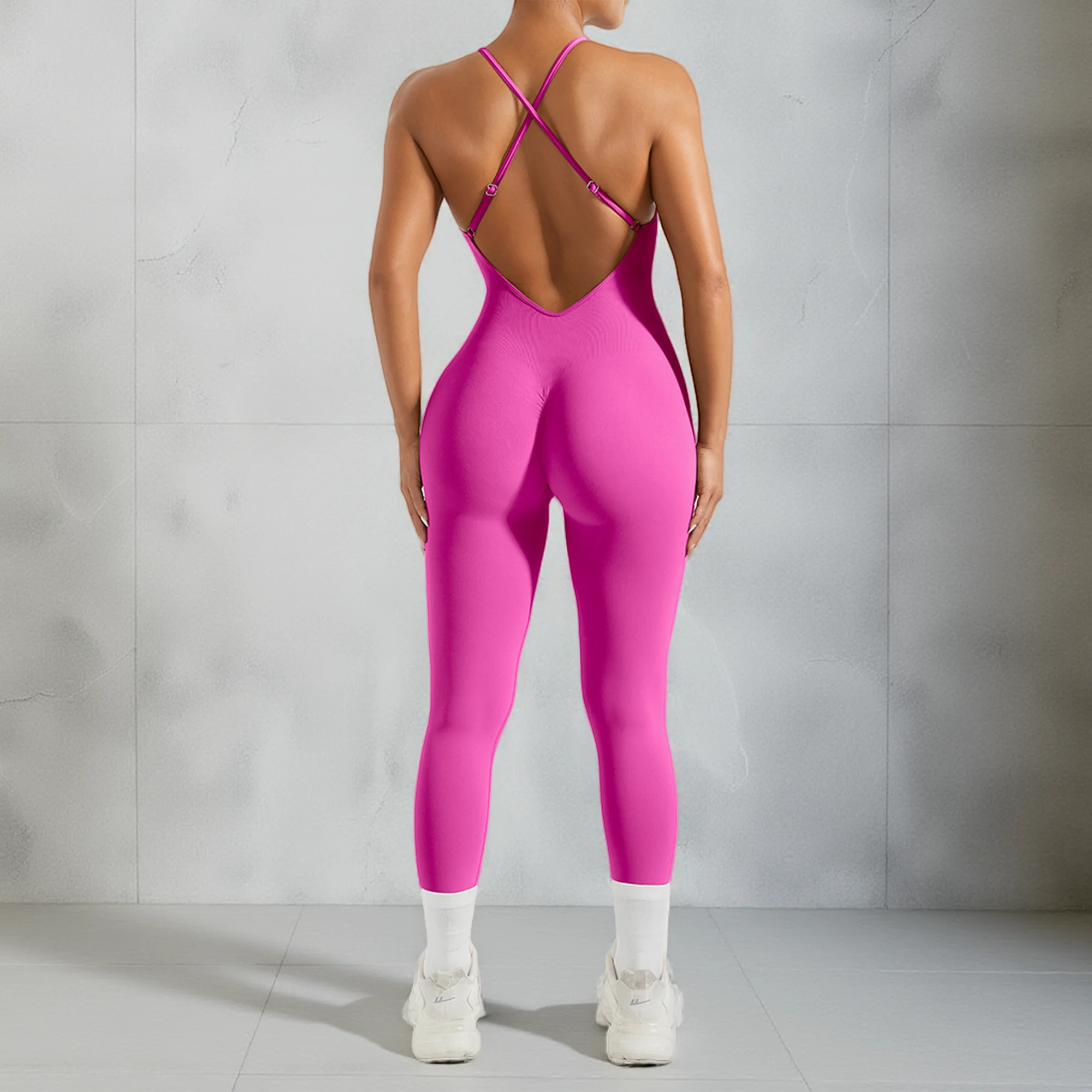 Mulheres com tiras sem costas macacões de uma peça controle de barriga shapewear pescoço quadrado acolchoado treino macacão