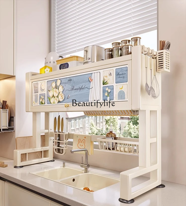 03.Dish rack Multifunctional storage rack Dishwasher sink Dust proof