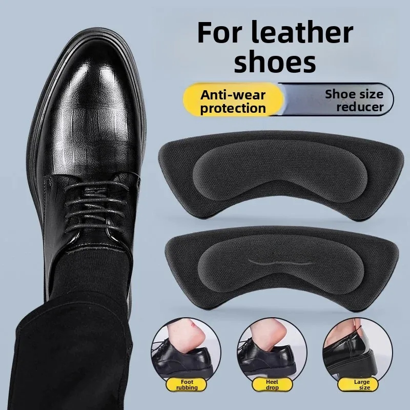 Men's Shoe Heel Pads Anti-Fall Back Heel Stickers Leather Shoes Half Size Insoles Prevent Blistering Comfortable Men's Footwear