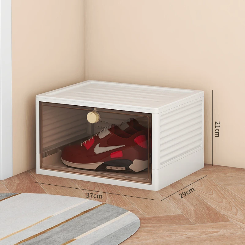Large Size Shoe Storage Box Closet Foldable Sneaker Display Under Clear Plastic Bed Saves Space For Easy Installation