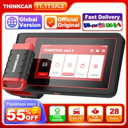 THINKCAR-Mini herramientas de diagnóstico de coche, sistema completo, 28 reajustes, actualización gratuita, escáner OBD2, codificación ECU, herramienta de escaneo bidireccional