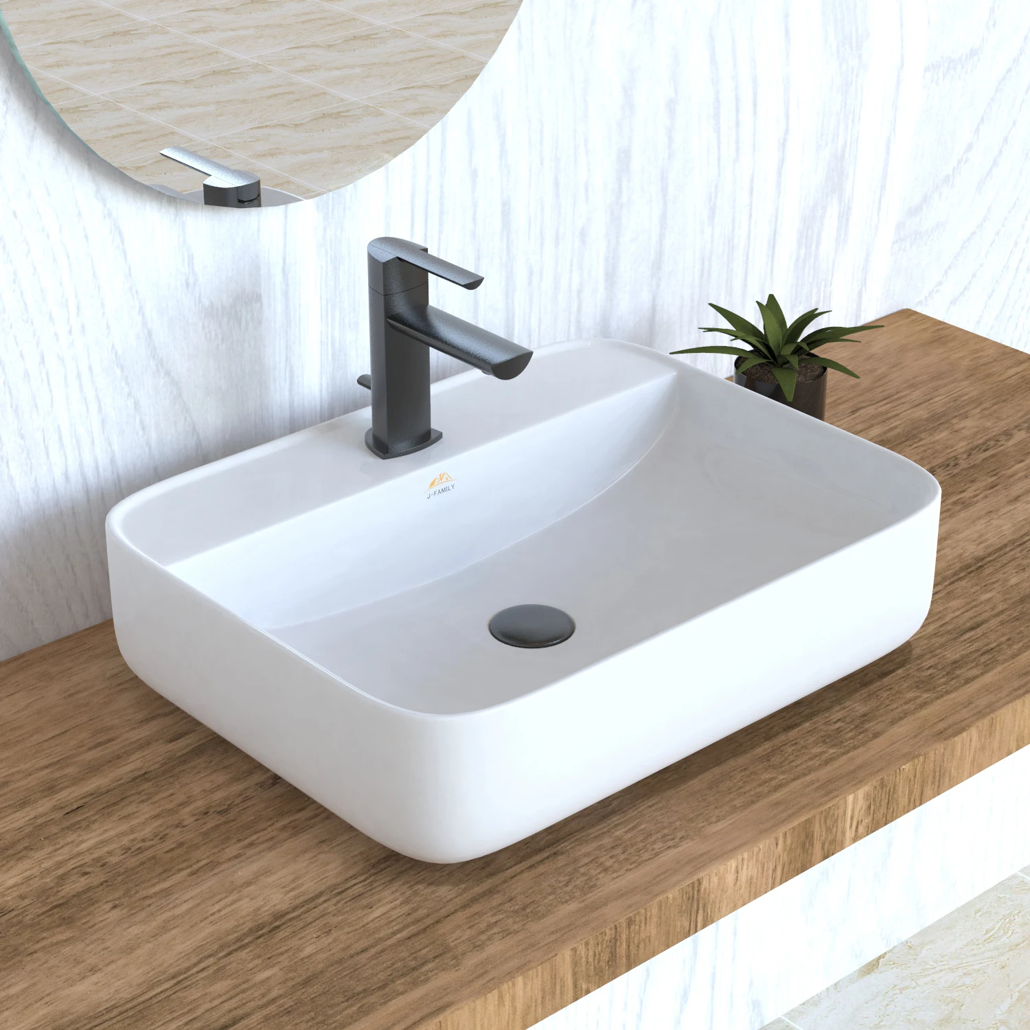 New Design Artistic Bathroom Vanity Sink Ceramic White Factory Hot Selling Wash Basin Display