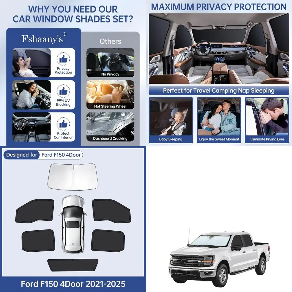 

6pcs Universal Car Window Shades for 4-Door Vehicles, UV Protection and Privacy for Front and Rear Windows (2021-2025)