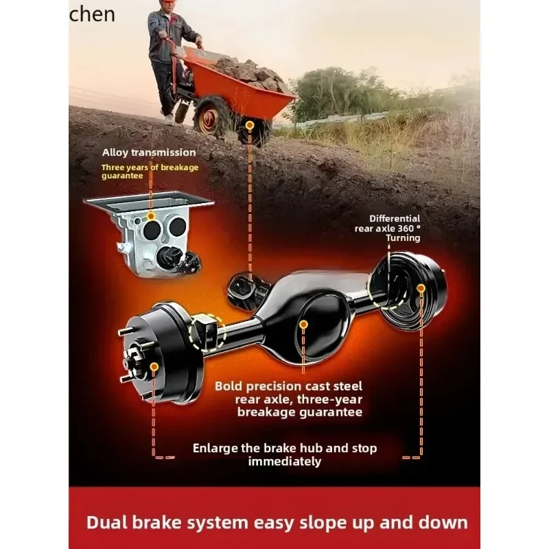 c7+  Agricultural Tipping Climbing Construction Site Gray Bucket Cart Hand Push Tricycle Breeding Greenhouse Handling Creeper