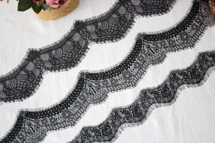 Wavy eyelashes lace DIY sewing clothing wedding veil dress hem stitching decorative materials accessories