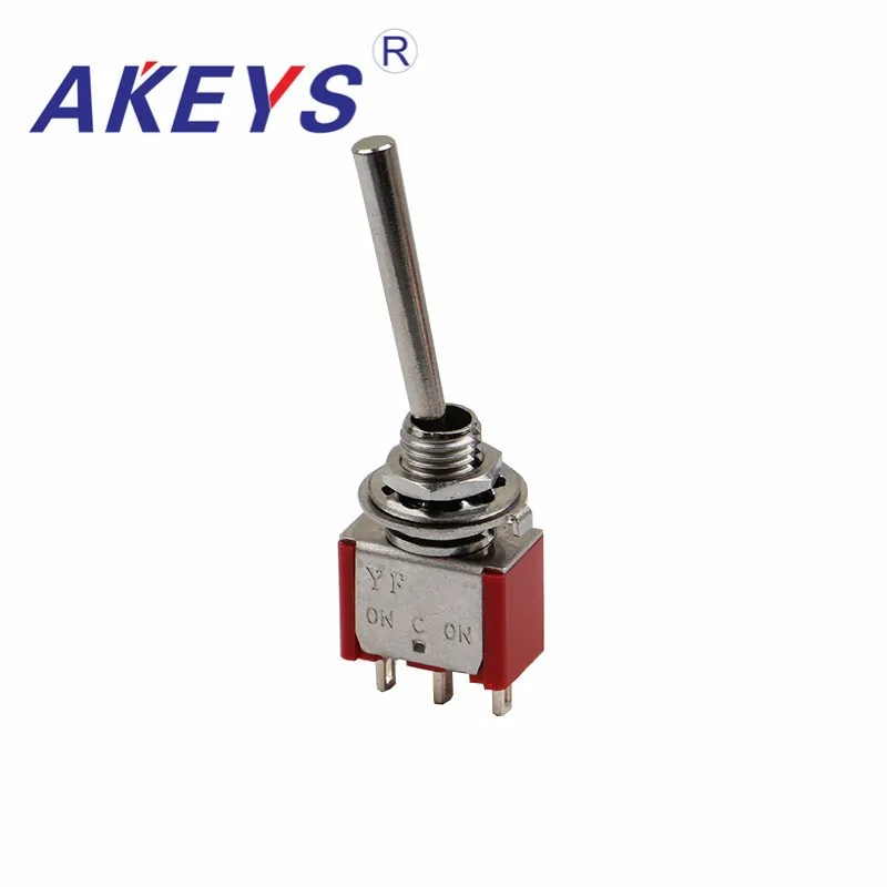 1PC KNX-102-21mm Red flat handle straight handle high quality button switch shaking toggle switch PCB board connector 3PIN