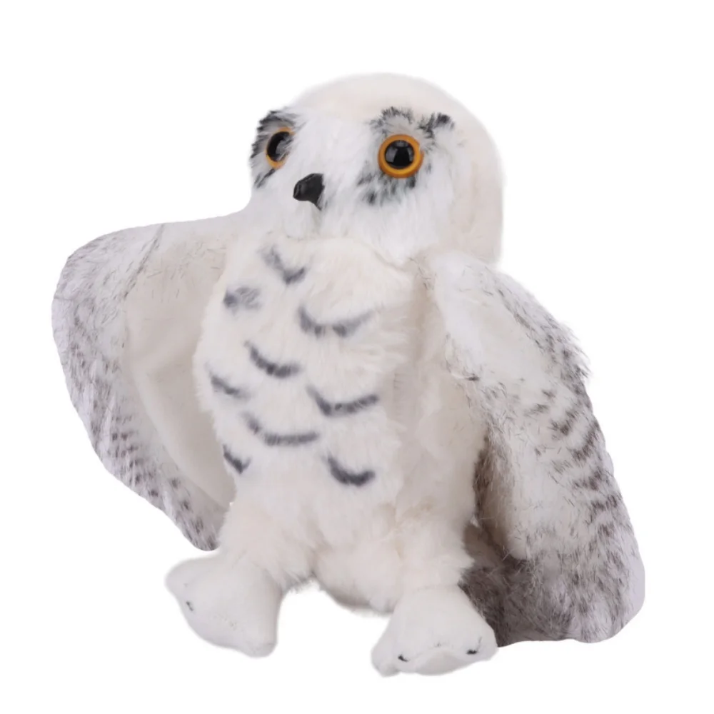 20cm SimulationSuper Soft Trend Snow-White Simulation Animal Hedwig Doll Cute Snow Owl Plush Doll for Children Holiday Gifts