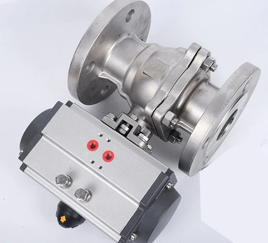 Dn25 or 6-inch stainless steel flanged 2pc ball valve with pneumatic actuator