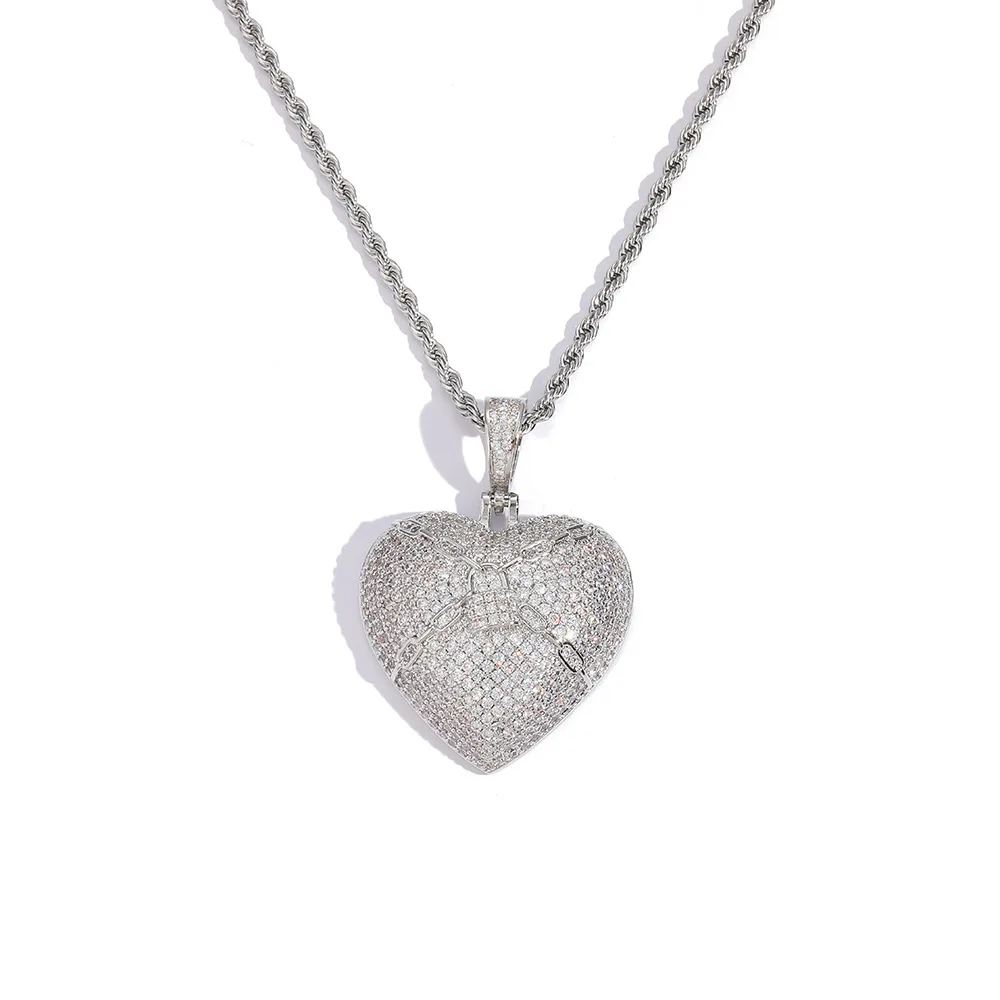 

Пара новых многослойных латунных цирконов в стиле хип-хоп с 3D подвеской в виде сердца и скобы