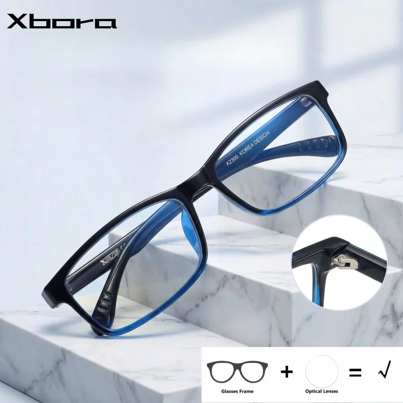 

XBORA Ultra Light TR90 Optical Prescription Glasses for Men And Women Fashionable Simple Myopia And Hyperopia Glasses 2300