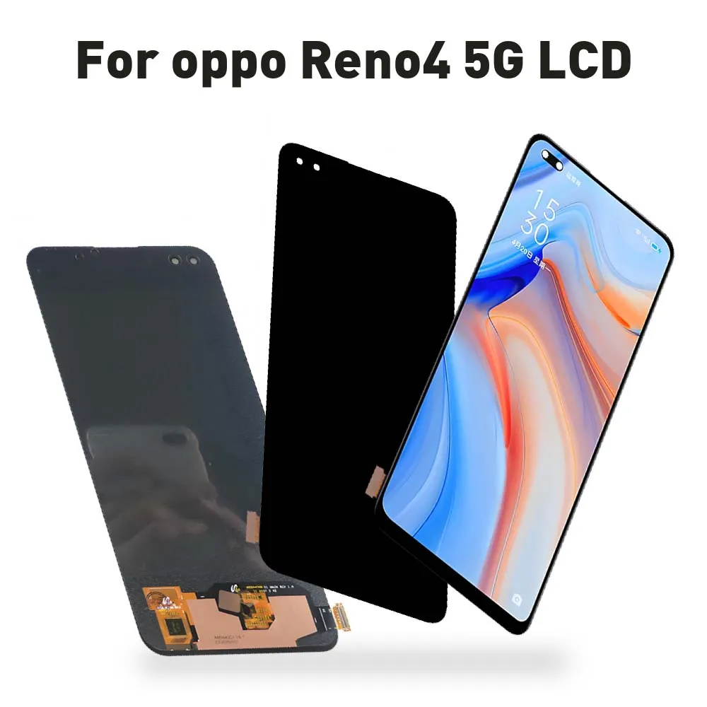 For Oppo Reno4 5G 6.43'' OLED TFT LCD Screen Display Touch Digitizer Replacement for PDPM00 PDPT00 CPH2091 Mobile Phone Repair