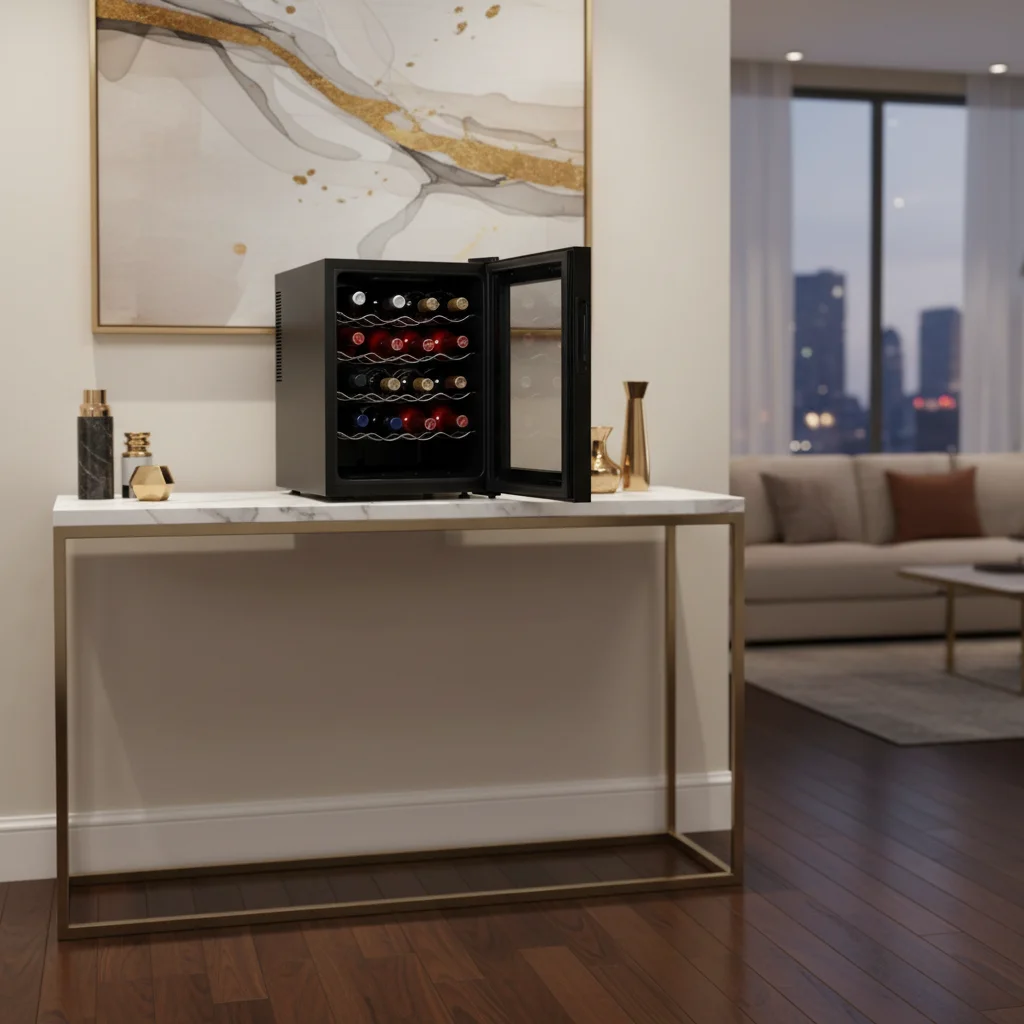 Wine Cooler Refrigerator 20 Bottles Wine Cabinet Fridge Freestanding Wine Chiller Minibar Win Cellar