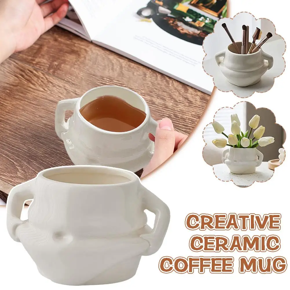 Creative Ceramic Coffee Mug Human Body Cross Waist Mug Ceramic Mug For Living Room School Bar Club B1U3