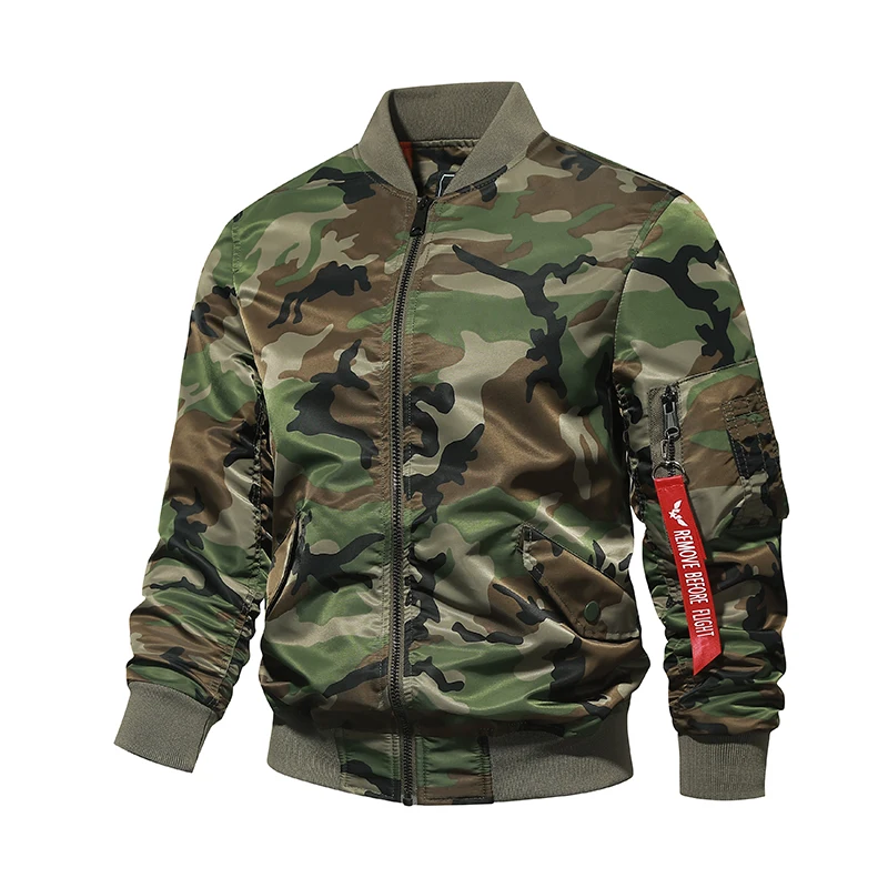 2026 New Fashion Air Force Trend Casual Simple Men's Camouflage Jacket Flight Jacket Male Flight Suit Top Polyester Fiber 100%