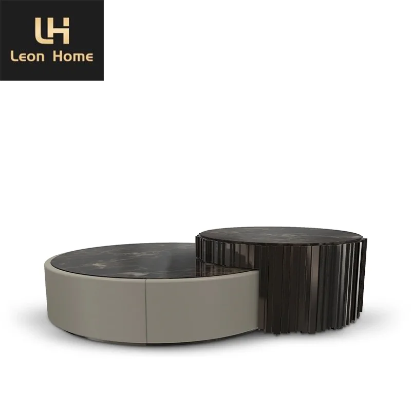 Contemperoray Round Coffee Table Set Living Room Luxury Coffee Table Set Marble Coffee Tables for Home