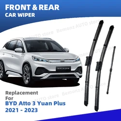 LHD Front Rear Windshield Wiper Blades For BYD Atto 3 Yuan Plus Atto3 2021 2022 2023 3pc Windscreen Window Brushes Accessories