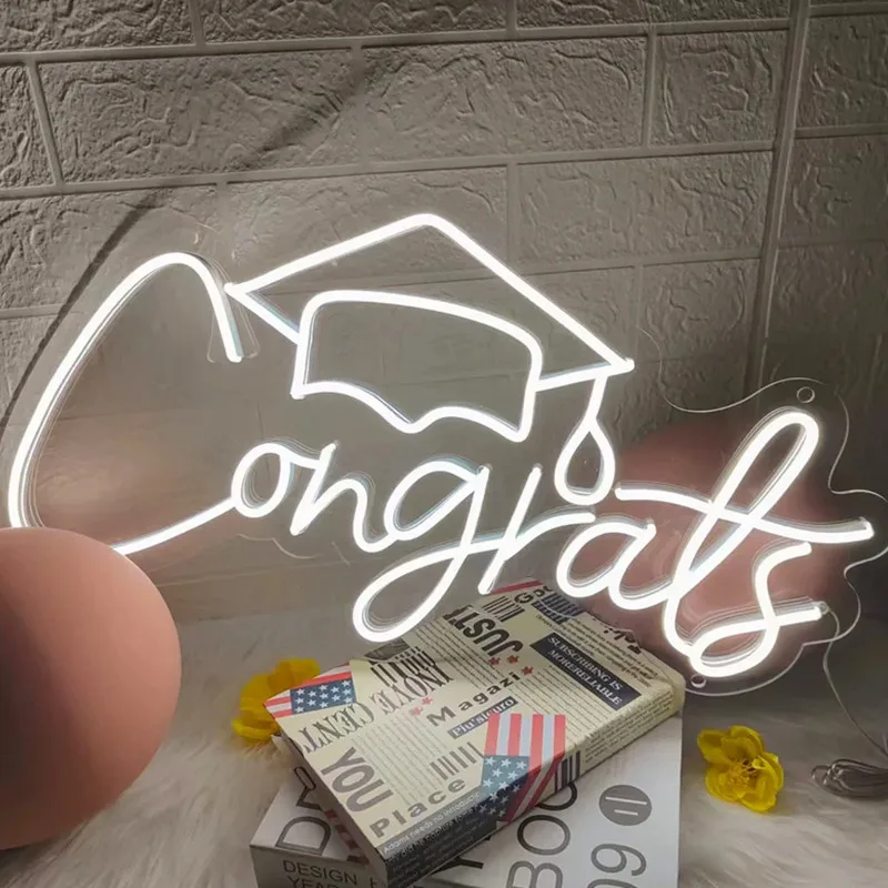 Congrats Grad Neon Sign Custom Graduation Gifts, Neon Lights Personalized Gifts, Neon Sign Bedroom Decor, Led Signs Party Decor