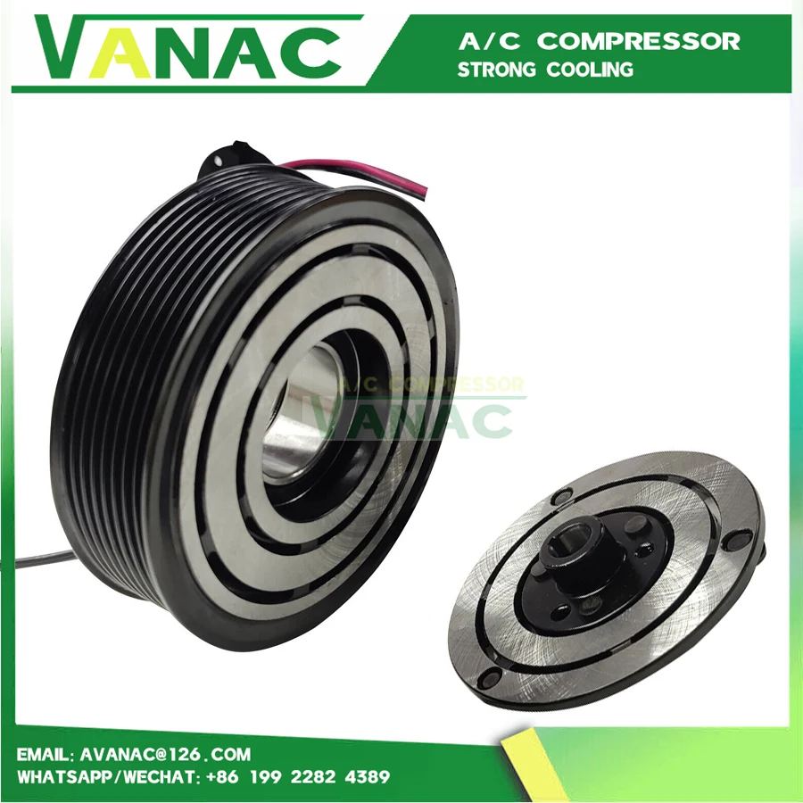 Kit de embreagem do compressor de ar condicionado automotivo P-COMP.12V A/C 123mm 8PK 7H15 SD708 SD709 9238105 NUI 9238105 NUV