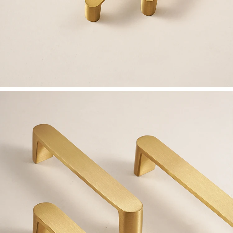 Dooroom Massiver Messing Schrankgriff im Schlichten Stil Kleiderschrank-Zuggriff Messing Matt-Gold Hardware Möbelgriffe – Detail 9