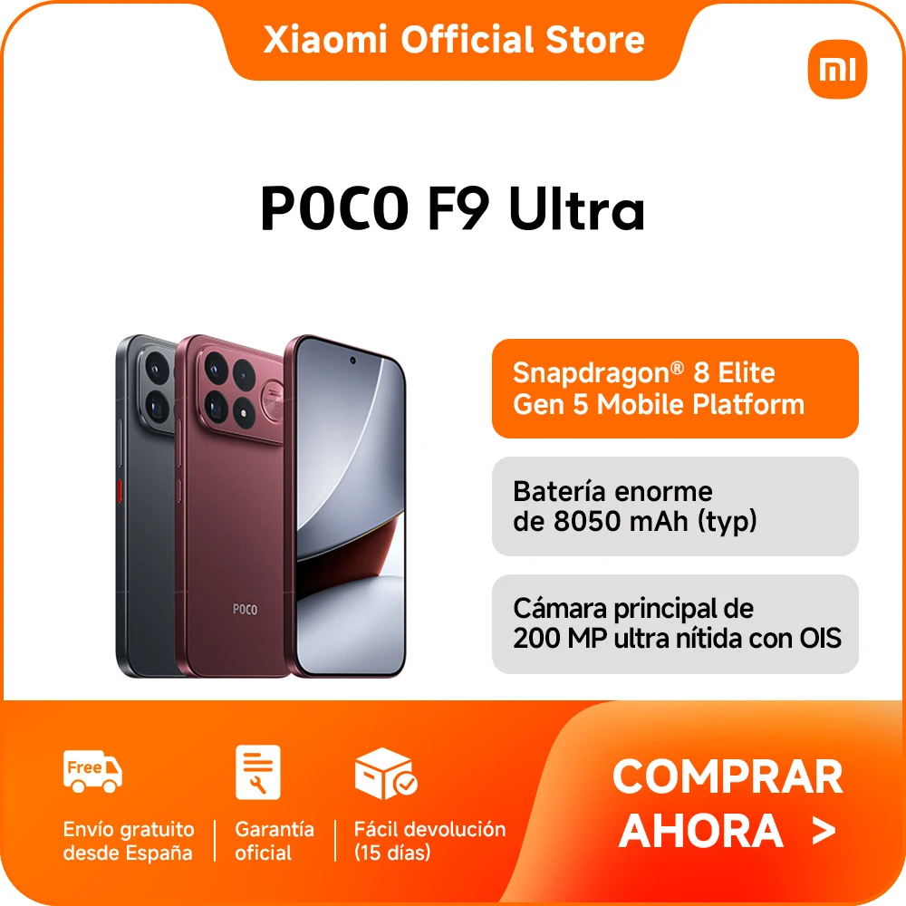 Official | POCO F9 Ultra, Snapdragon® 8 Elite Gen 5 Mobile Platform, Batería enorme de 8050 mAh (typ), Experiencia de juego ultraalta a 185 fps, Cámara principal de 200 MP ultra nítida con OIS