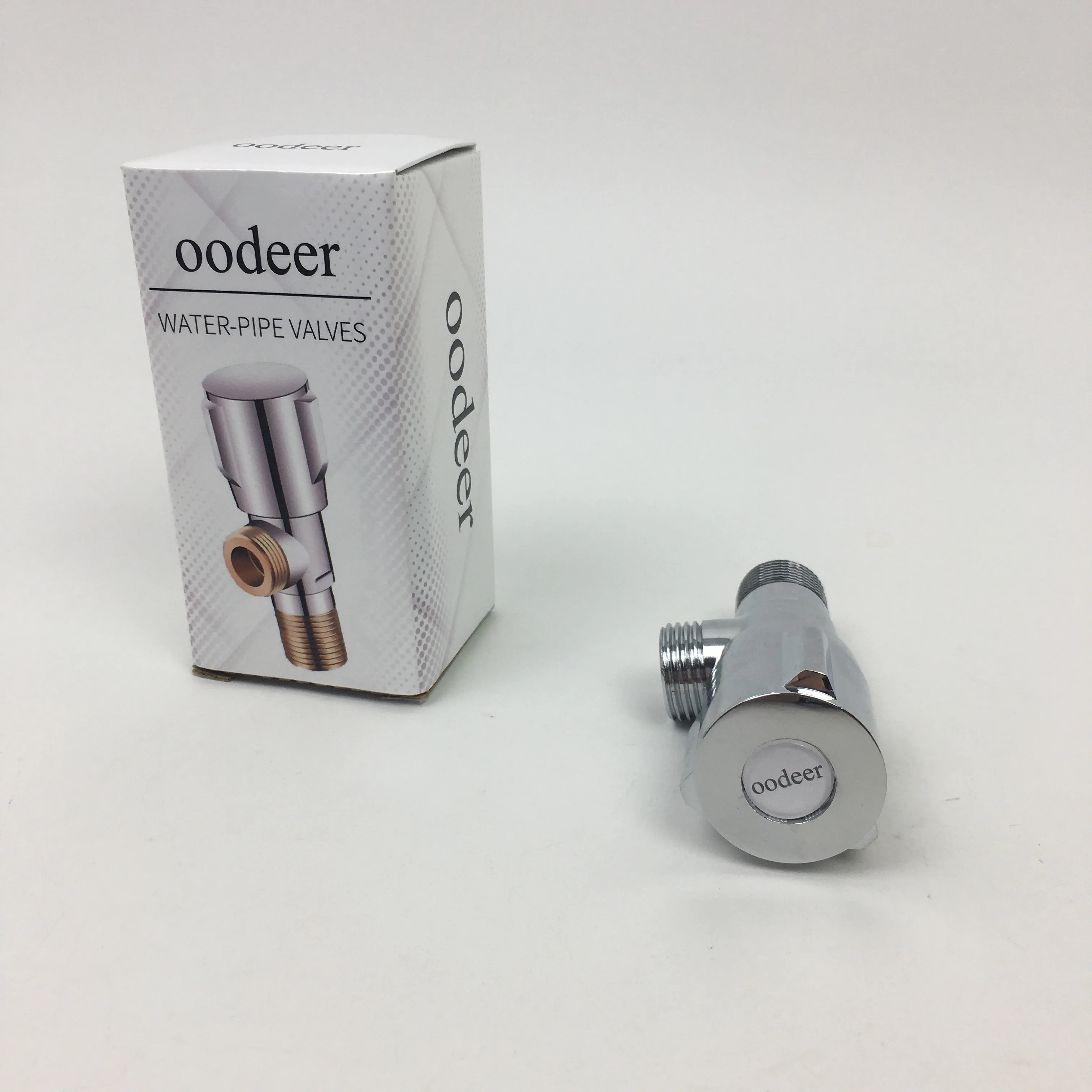 oodeer Metal Water-pipe Valves Brass Angle Stop Valve 1/2 Inch x 3/8 Inch, Water Shut Off Angle Valve for Water Pipes