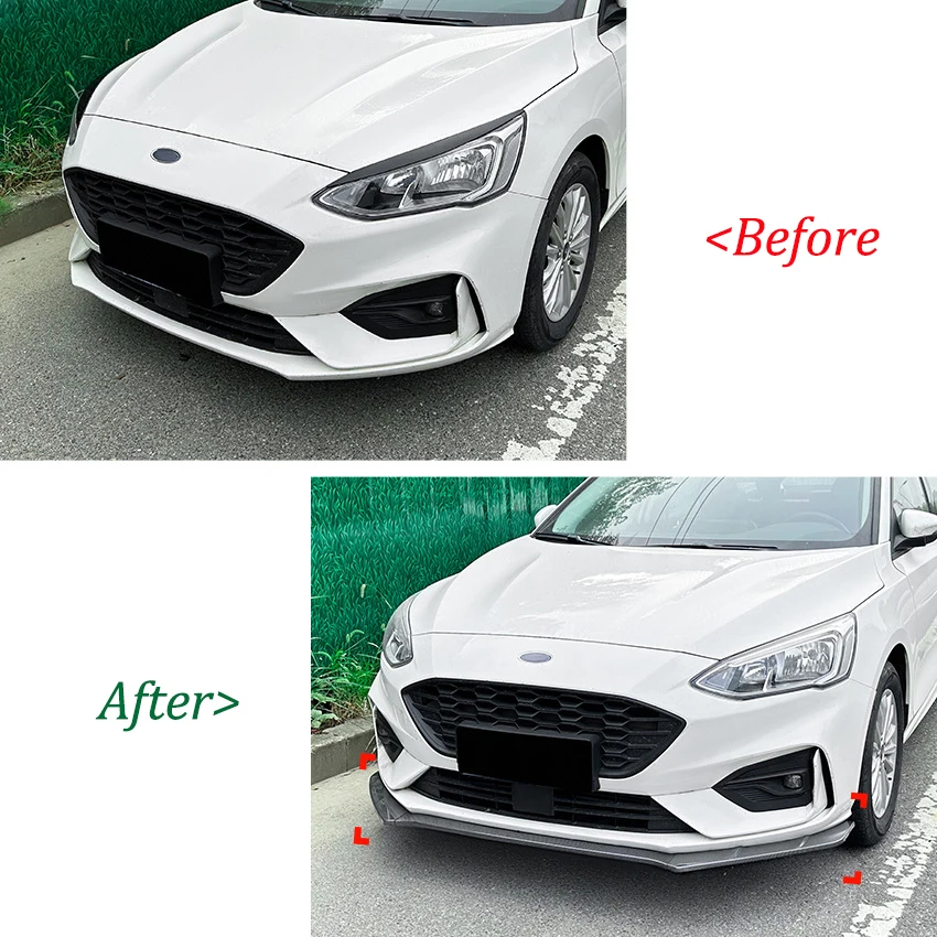 For Ford Focus MK4 ST Line 2019-2022 Front Lower Bumper Lip Spoiler Car Splitter Canards Cover Trim Body Kit Cover Trim