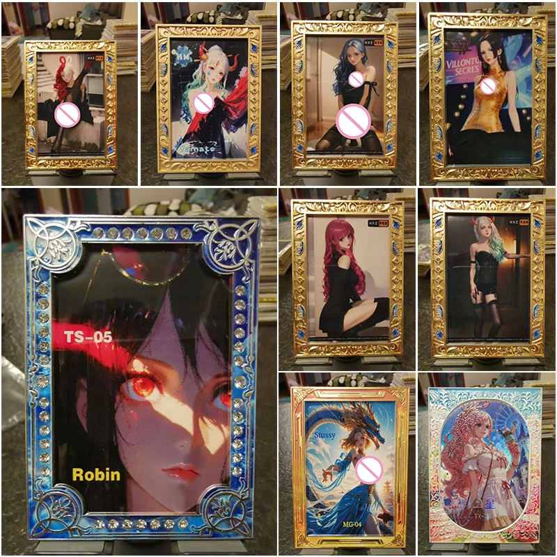 Anime One Piece Metal Card Boa Hancock Yamato Nico Robin Nami Nefertari D Vivi Uta Rebecca Perona Vinsmoke Reiju Collection Card