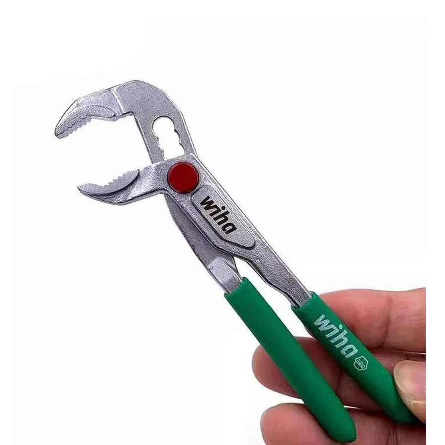 wiha NO.46810 Mini Multifunctional Water Pump Pliers 5 inch Single Hand Precision Pipe Pliers 5 Quick Adjustment Positions