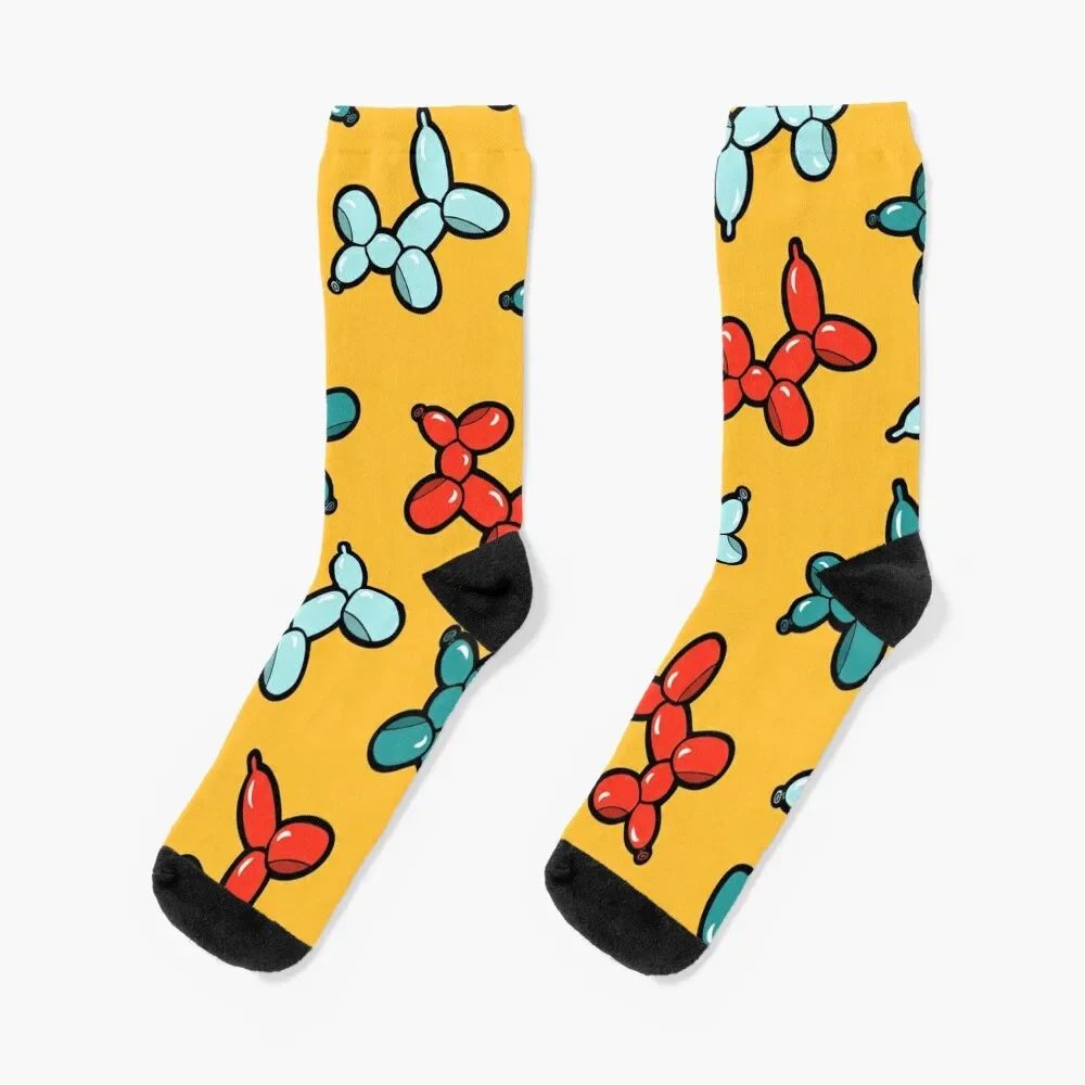 

Balloon Animal Dogs Pattern in Yellow Socks custom sports floral Women Socks Men's