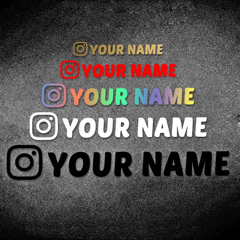 1 قطعة مخصص اسمك وسائل التواصل الاجتماعي شعار دراجة نارية ملصق ذاتية اللصق مقاوم للماء نافذة السيارة سكوتر الجسم مركبة ملصق حائط من الفينيل