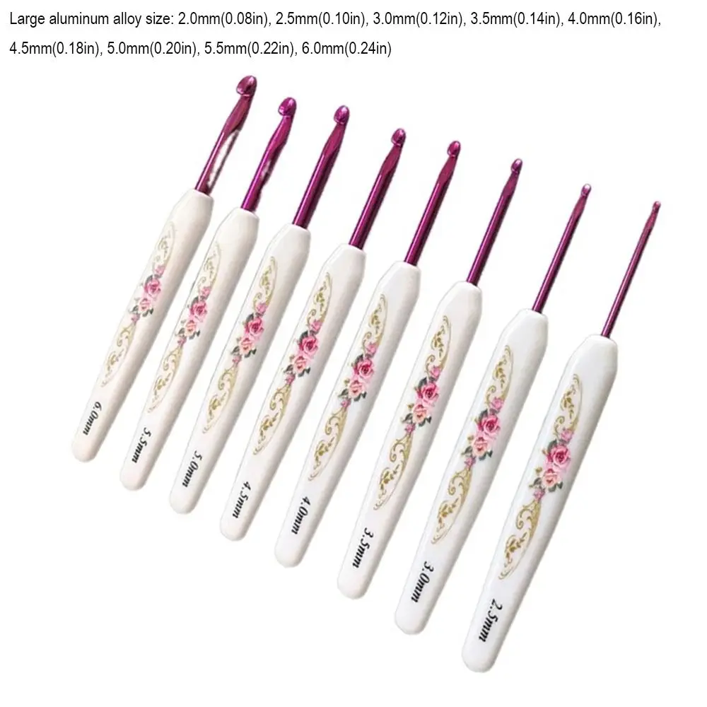New 8PCS Crochet Hooks Set DIY Plastic Handle Craft Set Aluminum Weave Tool Yarn